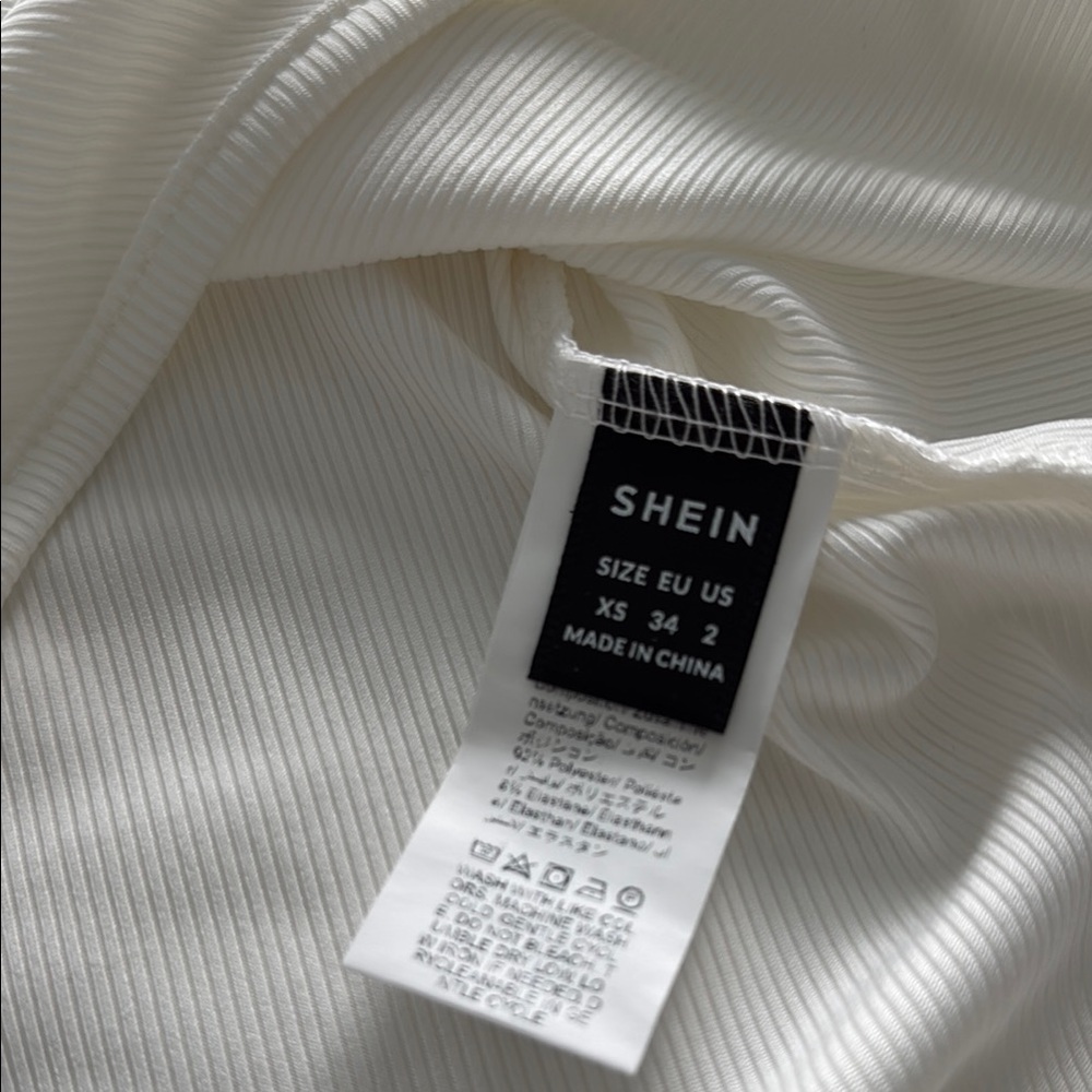 SHEIN White Ribbed Bodysuit - Picture 2 of 5